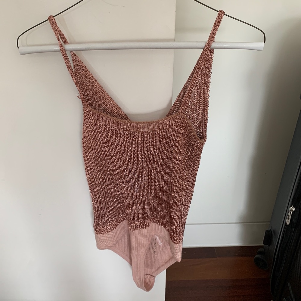 Free people rose gold bodysuit